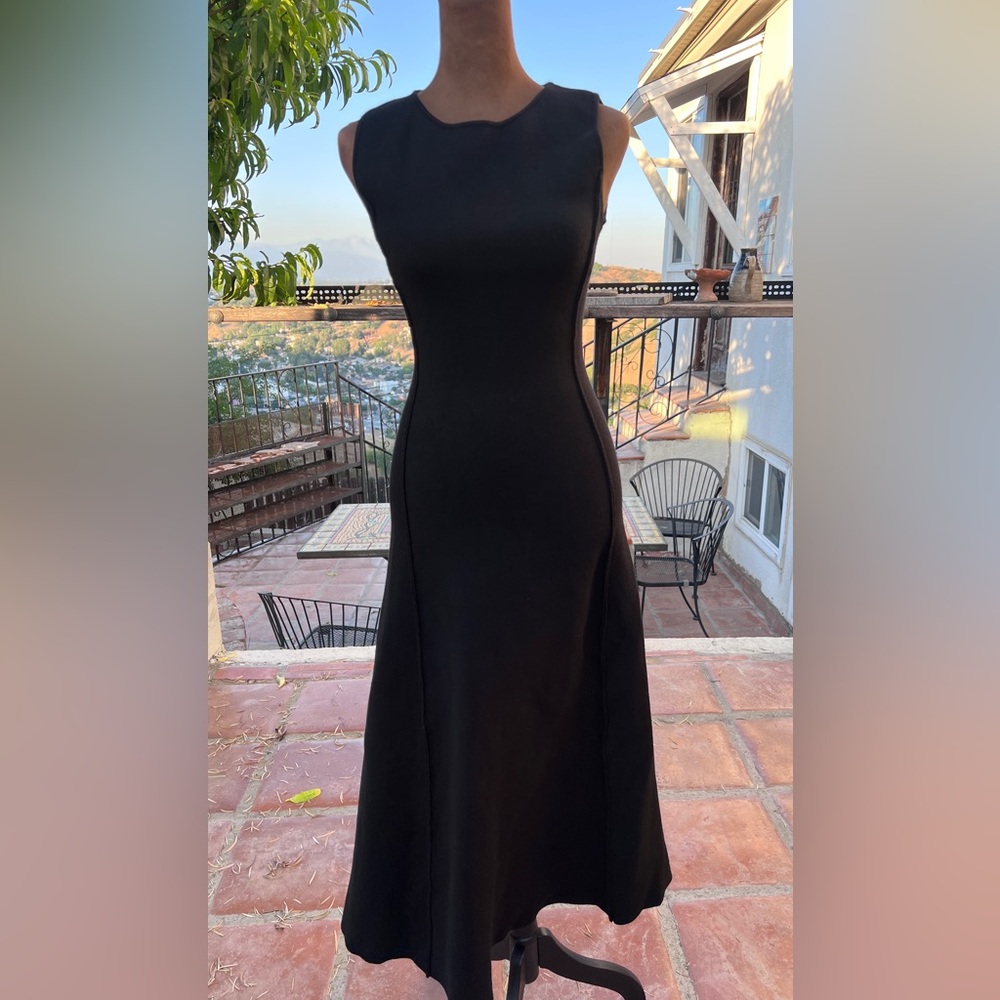 Zara Black Knit Sheath Maxi Dress